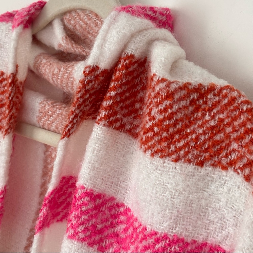 NEW Ann Taylor LOFT Blanket Scarf Striped Oversized Soft & Cozy - Picture 9 of 13